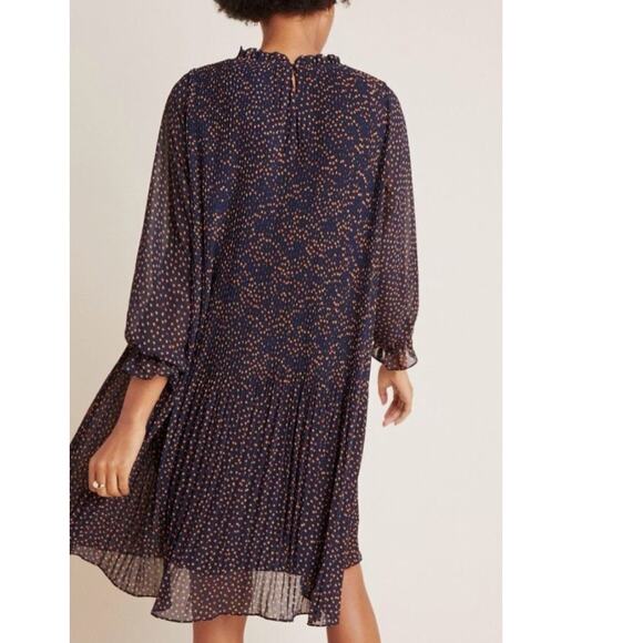 Anthropologie Seen Worn Kept Vega Pleated Star Print Illusion Sleeve Size 6 - Picture 2 of 16